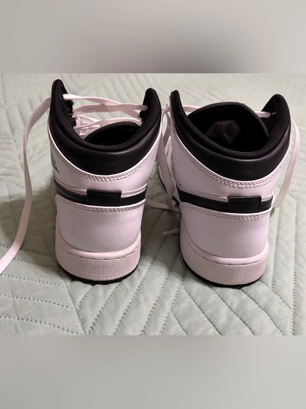 Nike Kids White and Black Mid-Top Sneakers